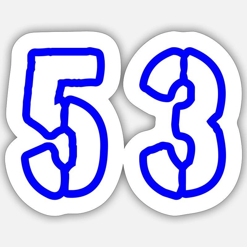53 Symbole numérique - Sticker taille S (10 x 10 cm) - blanc mat