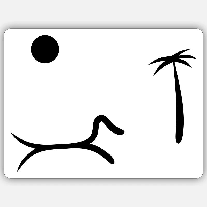 Vacances d’été teckel - Sticker taille S (10 x 10 cm) - blanc mat