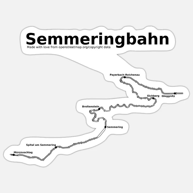 Semmeringbahn - Sticker Größe S (10 x 10 cm) - Mattweiß