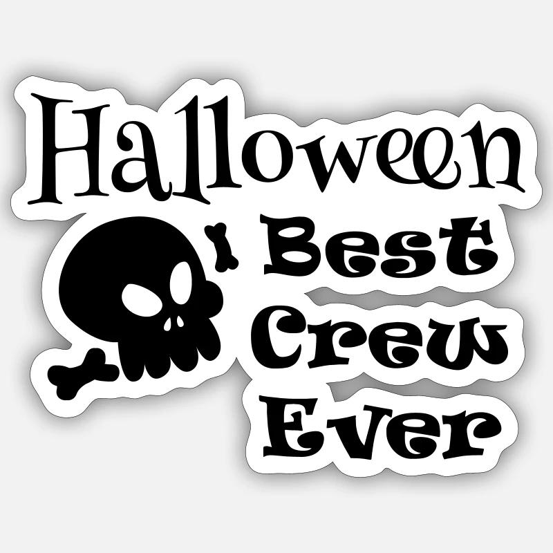 Halloween Crew best ever - Sticker Größe S (10 x 10 cm) - Mattweiß