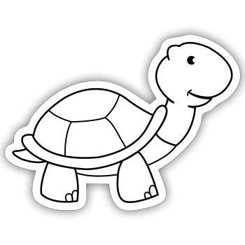 turtle - Sticker size S (10 x 10 cm) - white matte - Front