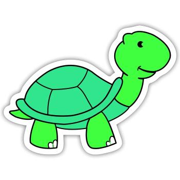 turtle - Sticker size S (10 x 10 cm) - white matte - Front