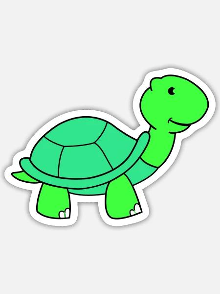 schildkröte - Sticker Größe S (10 x 10 cm) - Mattweiß