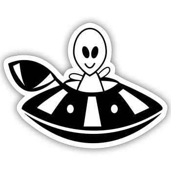 alien ufo - Sticker Größe S (10 x 10 cm) - Mattweiß - Vorne