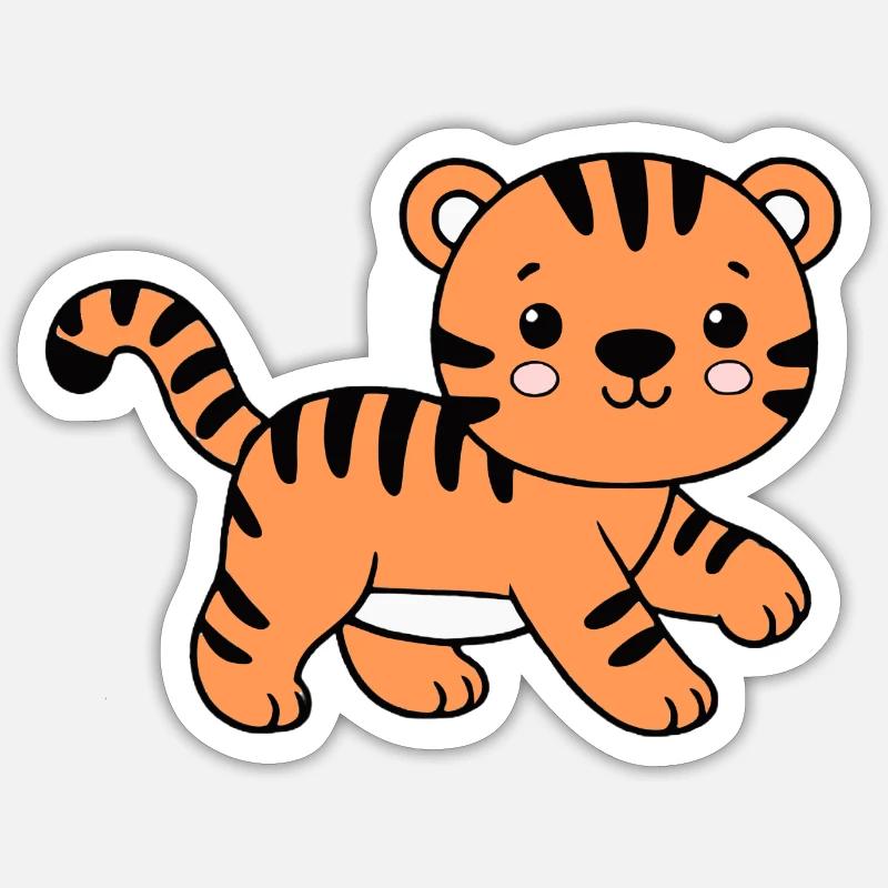 Tiger - Sticker size S (10 x 10 cm) - white matte