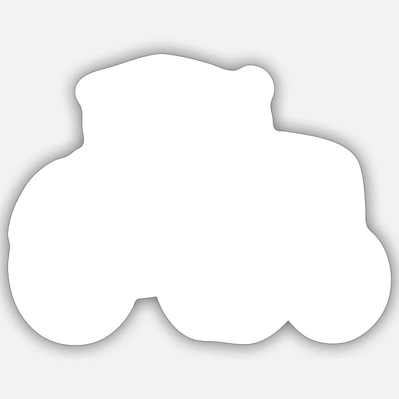 Tracteur agricole - Sticker taille S (10 x 10 cm) - blanc mat