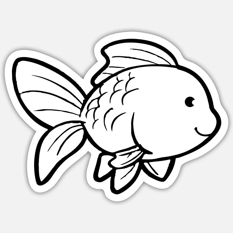 Goldfish - Sticker size S (10 x 10 cm) - white matte