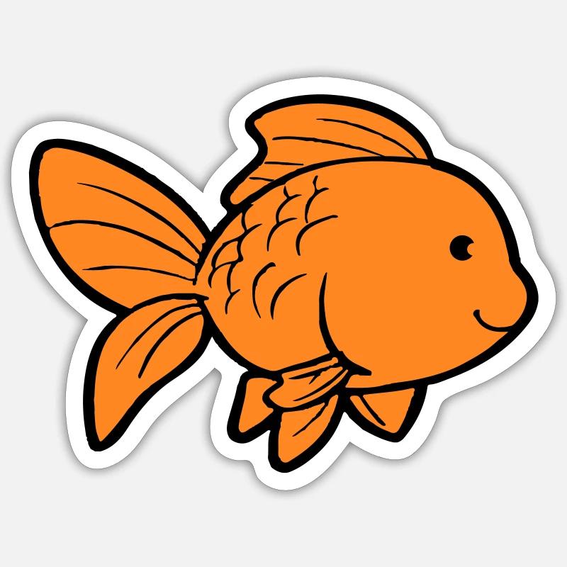 Fish Goldfish - Sticker size S (10 x 10 cm) - white matte