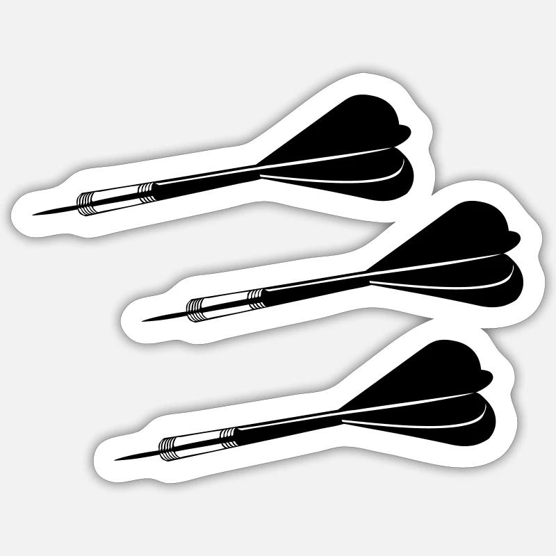Fléchettes - Sticker taille S (10 x 10 cm) - blanc mat