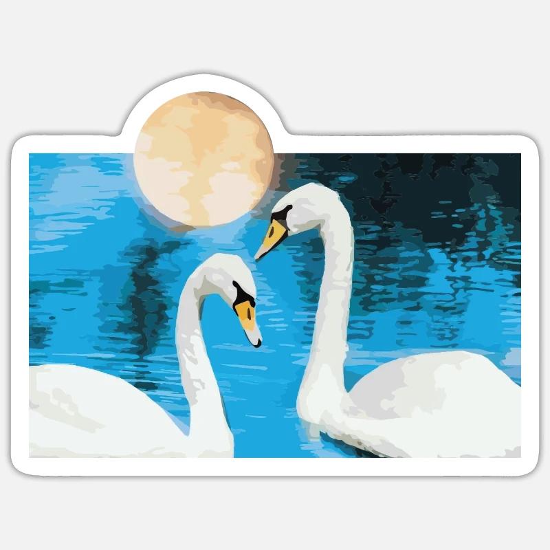 Swan - Sticker size S (10 x 10 cm) - white matte