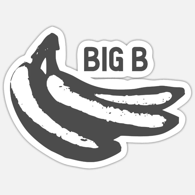 Style banane - BIG B - Sticker taille S (10 x 10 cm) - blanc mat