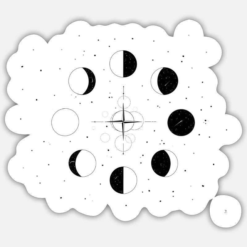 Moon Circle - Sticker size S (10 x 10 cm) - white matte