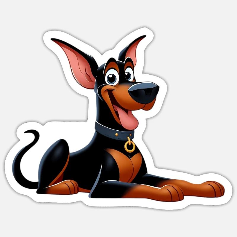Dobermann Sticker Größe S (10 x 10 cm)