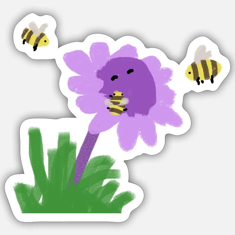 Bee fig - Sticker size S (10 x 10 cm) - white matte