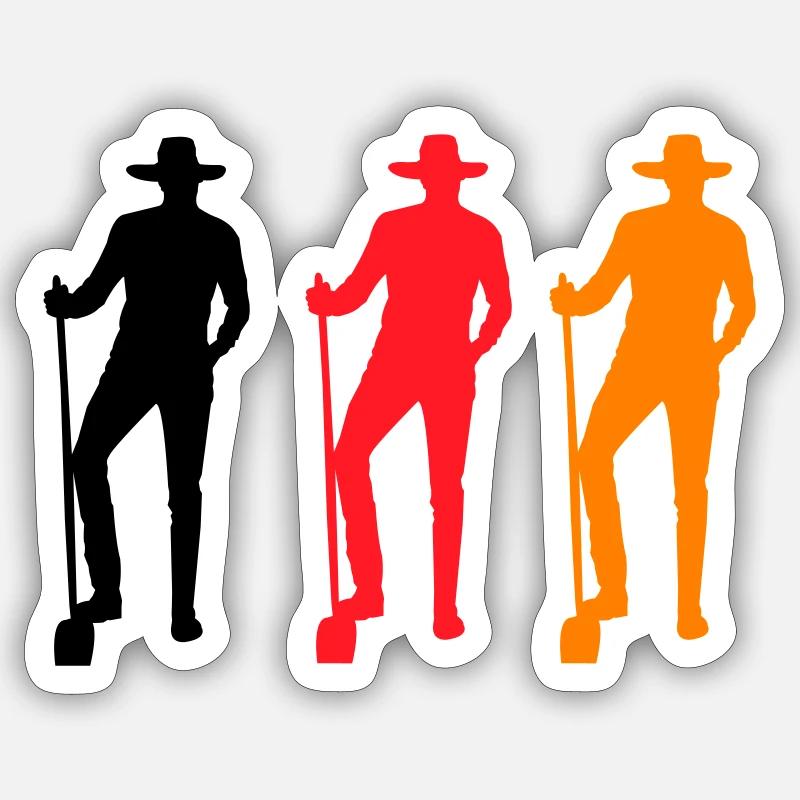 Fermier Coloré Sticker taille S (10 x 10 cm)