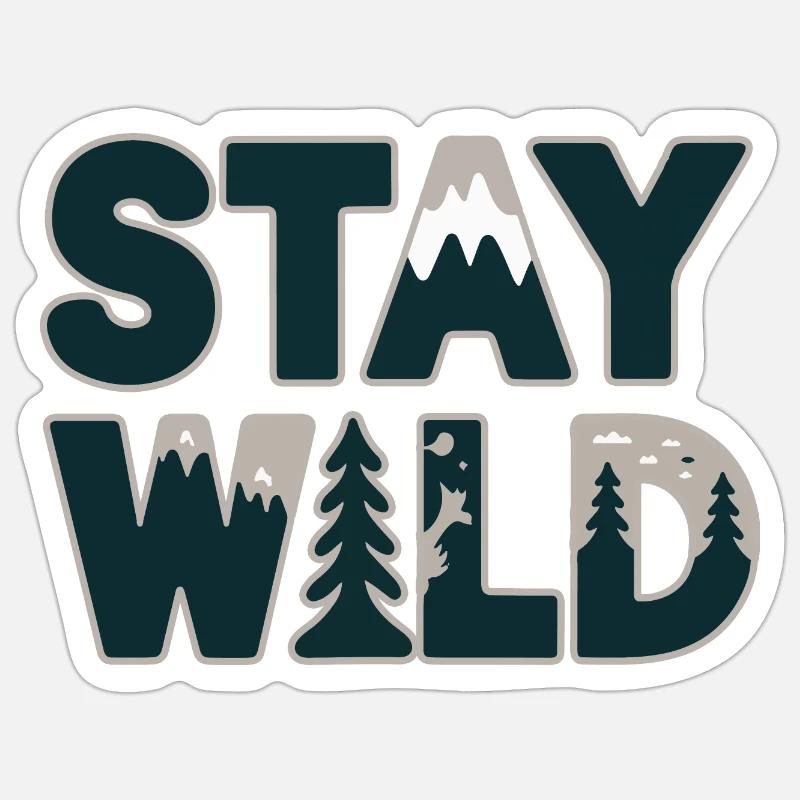 Conception d’aventures en montagne et en forêt - Sticker taille S (10 x 10 cm) - blanc mat