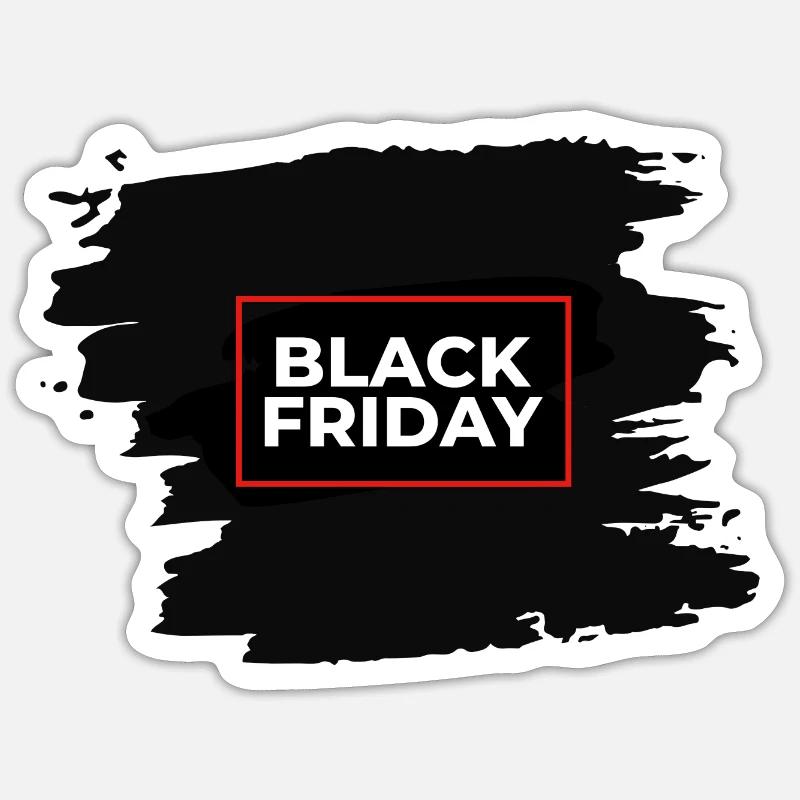 Black Friday Logo - Sticker taille S (10 x 10 cm) - blanc mat
