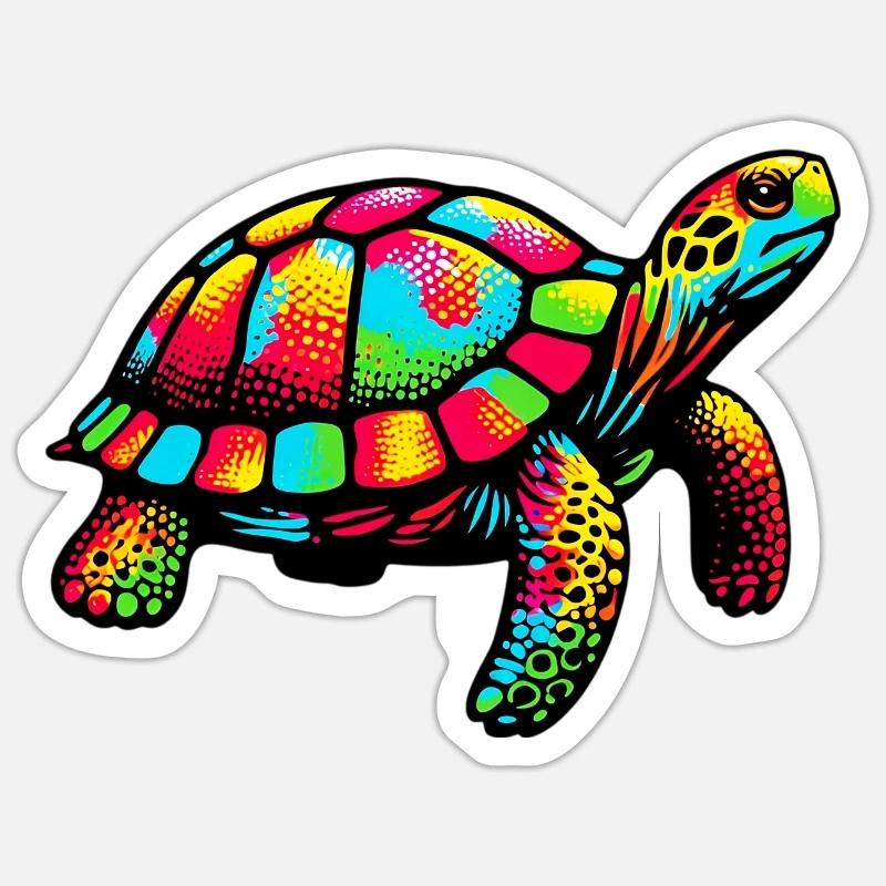 Tortue - Sticker taille S (10 x 10 cm) - blanc mat