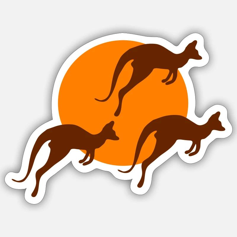 Kangaroo - Sticker size S (10 x 10 cm) - white matte