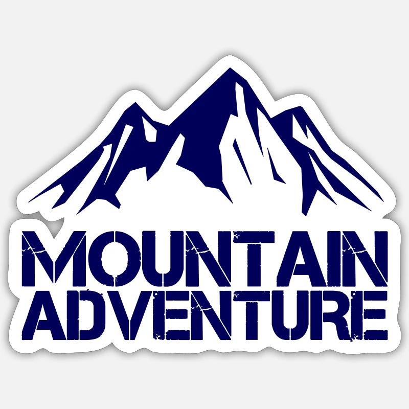 mountain adventure - Sticker Größe S (10 x 10 cm) - Mattweiß