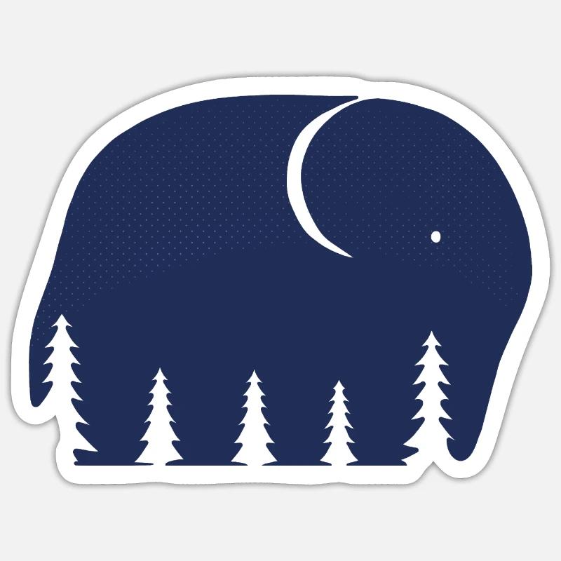 An elephant or a forest in this Fun Optical Illusi Sticker size S (10 x 10 cm)