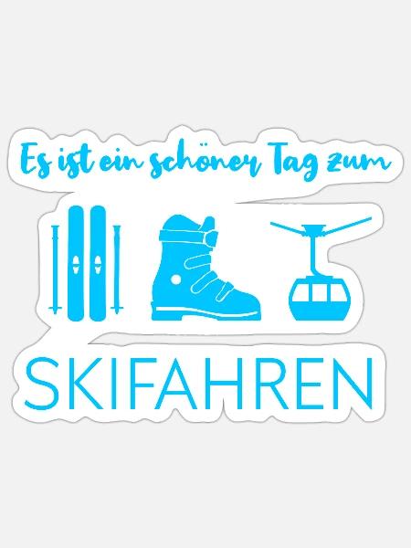Es ist ein schöner Tag zum Skifahren - Sticker Größe S (10 x 10 cm) - Mattweiß