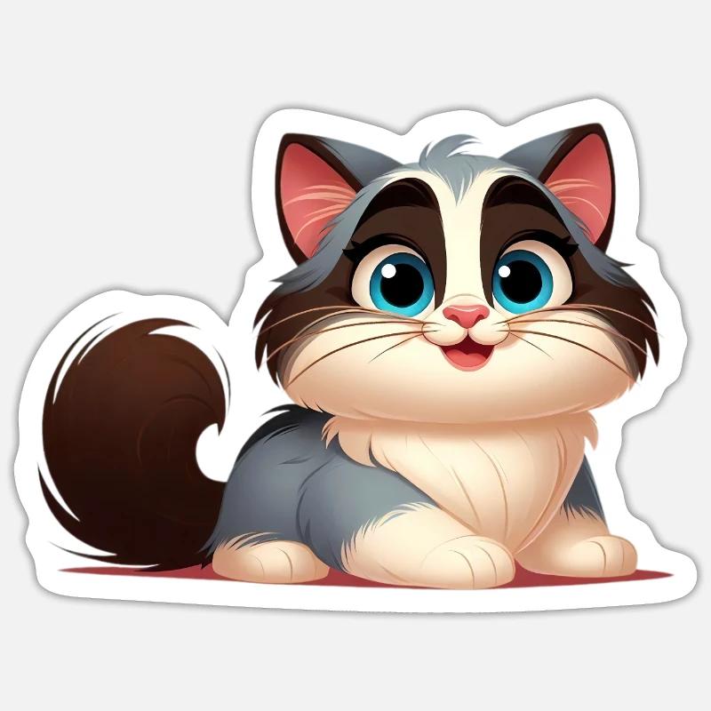 ragdoll 2 - Sticker taille S (10 x 10 cm) - blanc mat