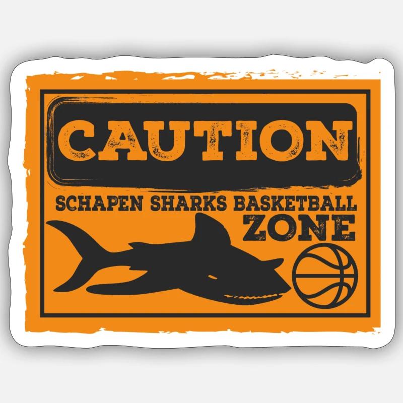 CAUTION SHARKS Sticker Größe S (10 x 10 cm)