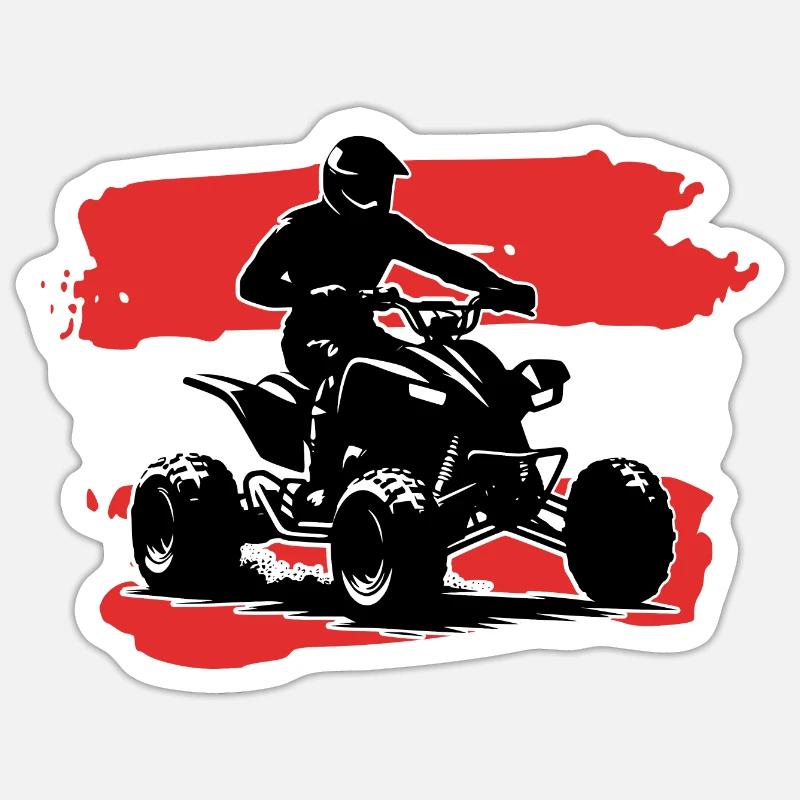 Austria Flag Quad - Sticker size S (10 x 10 cm) - white matte