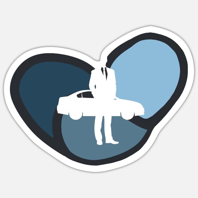 Autoverkaeufer Auto - Sticker Größe S (10 x 10 cm) - Mattweiß