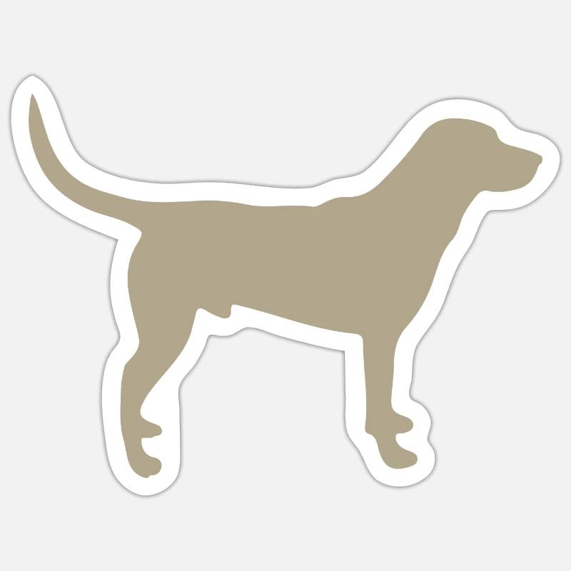 Labrador hund grey gold - sua - Sticker Größe S (10 x 10 cm) - Mattweiß