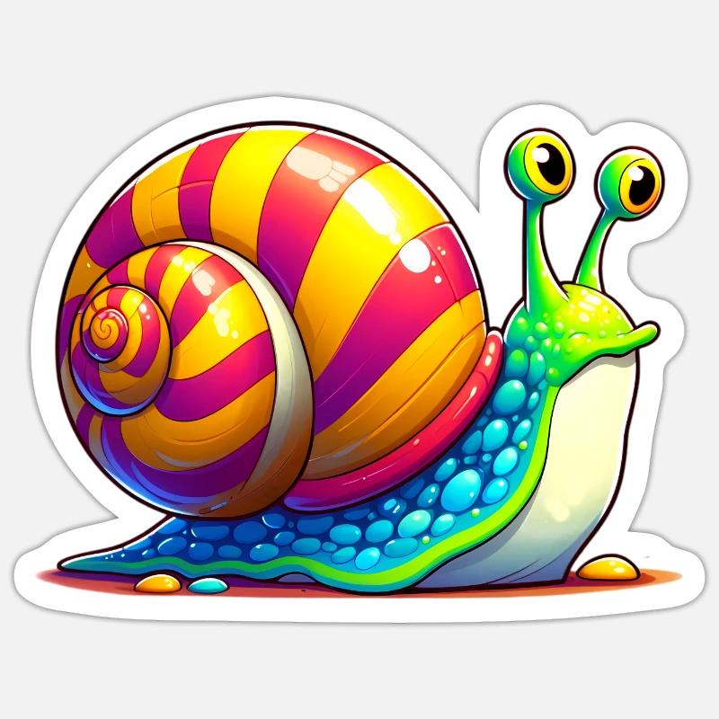 Escargot - Sticker taille S (10 x 10 cm) - blanc mat