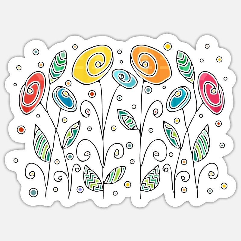 Fleur - Sticker taille S (10 x 10 cm) - blanc mat