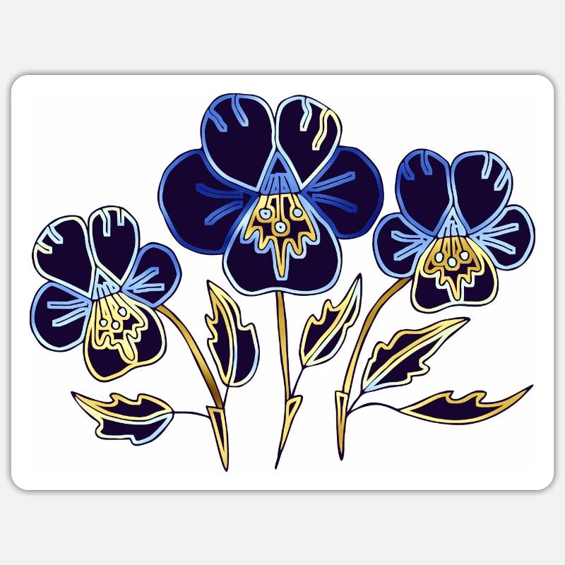 Fleur - Sticker taille S (10 x 10 cm) - blanc mat