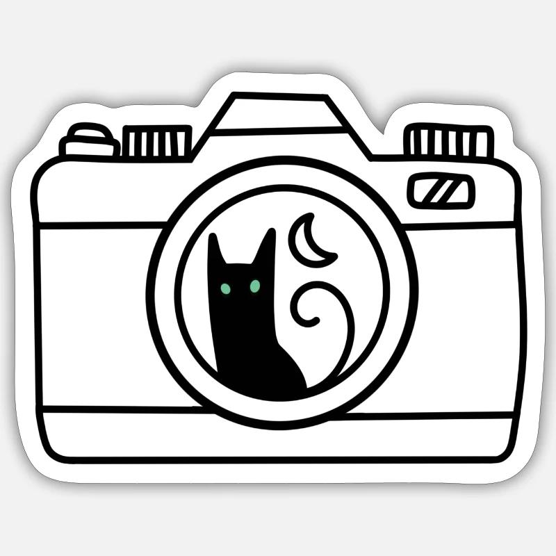 Caméra pour chat - Sticker taille S (10 x 10 cm) - blanc mat