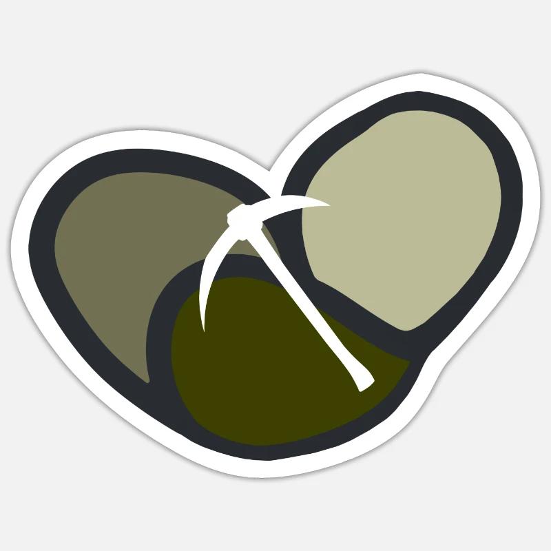 mining miner coal - Sticker size S (10 x 10 cm) - white matte