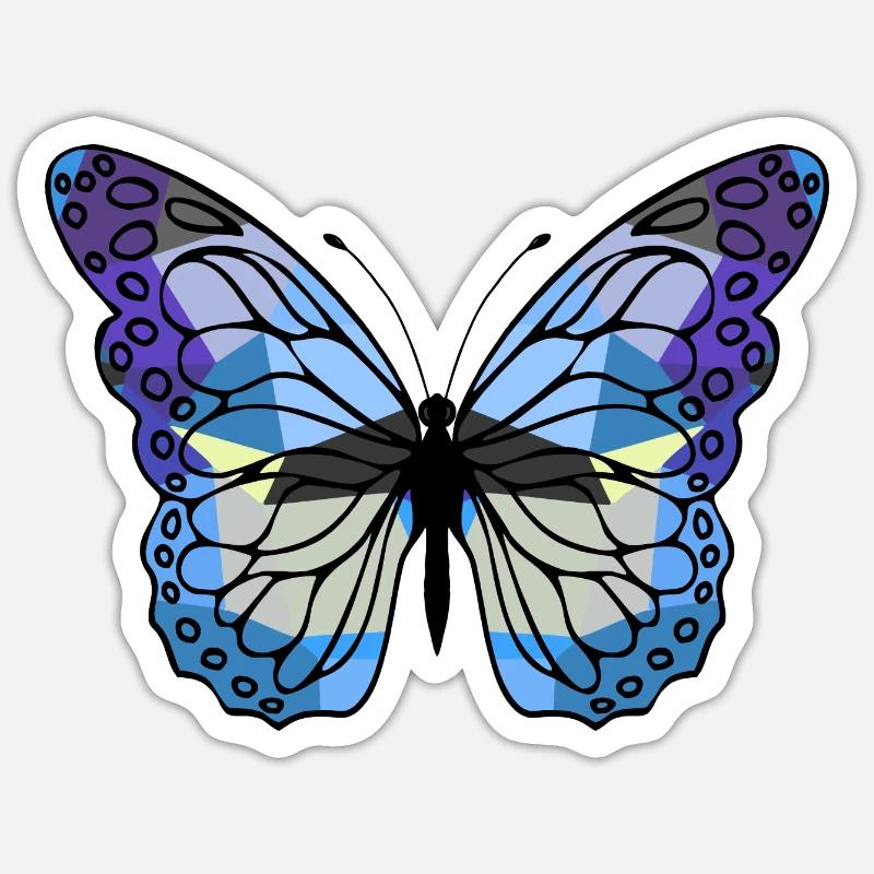 Papillon - Sticker taille S (10 x 10 cm) - blanc mat