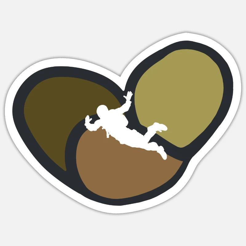 Skydive Base Jumping - Sticker Größe S (10 x 10 cm) - Mattweiß