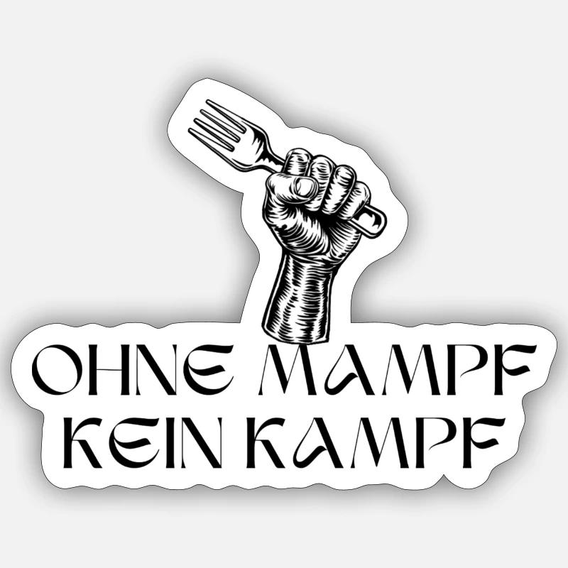 Pas de combat sans grignotage Sticker taille S (10 x 10 cm)