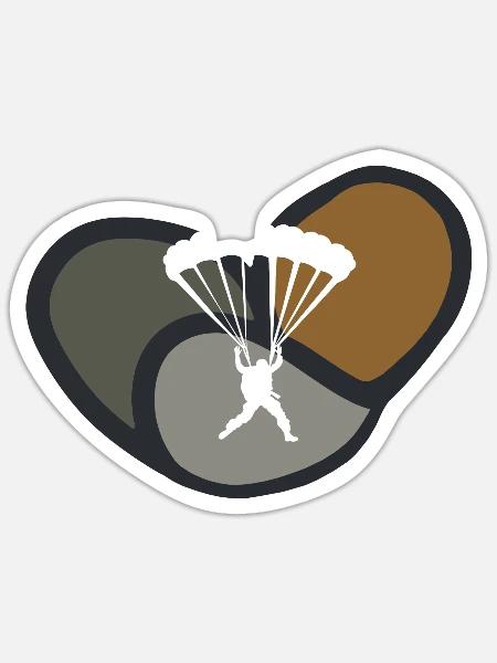 Fallschirmspringen Flugsport - Sticker Größe S (10 x 10 cm) - Mattweiß
