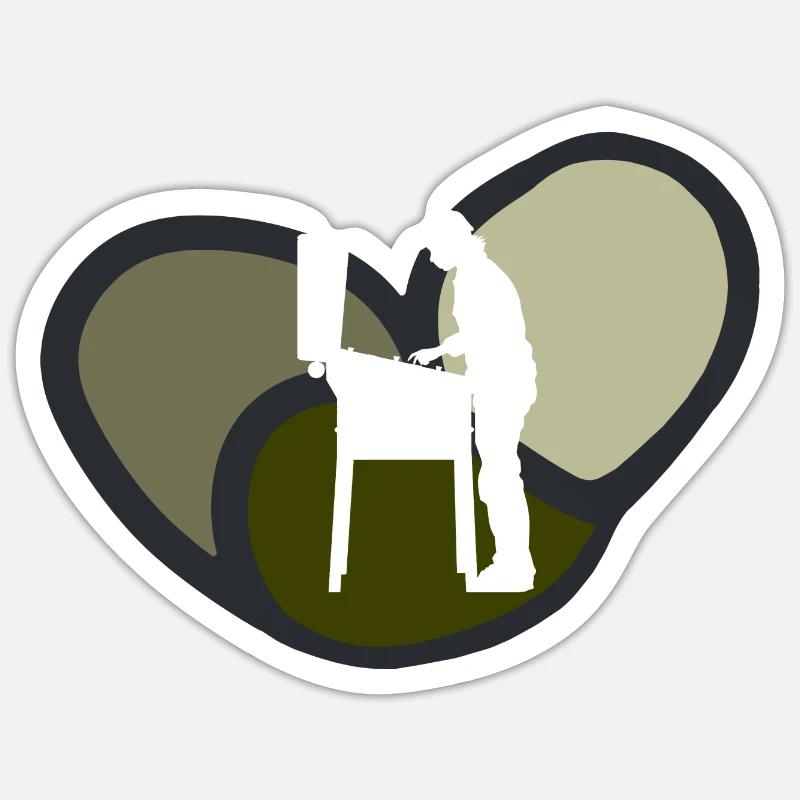 Flipper Arcade Flipper - Sticker taille S (10 x 10 cm) - blanc mat
