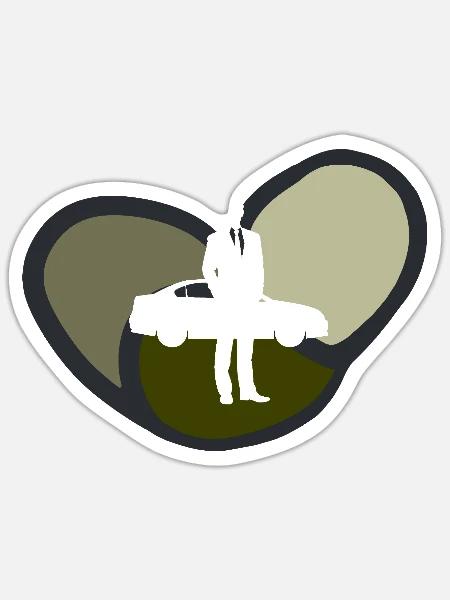 Autoverkaeufer Autofahrer Sportauto - Sticker Größe S (10 x 10 cm) - Mattweiß