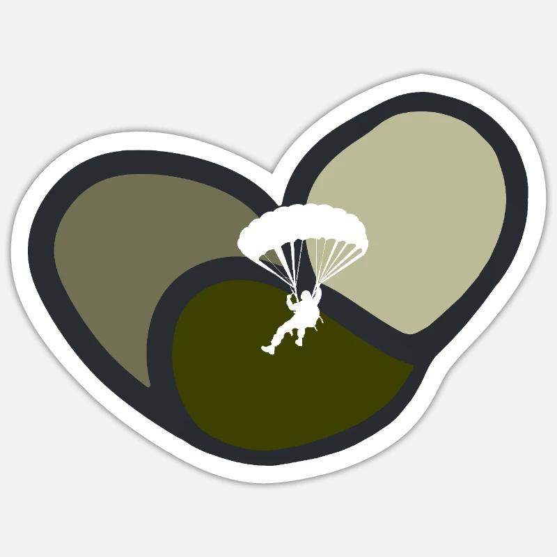 Parachutisme : Adrénaline - Sticker taille S (10 x 10 cm) - blanc mat