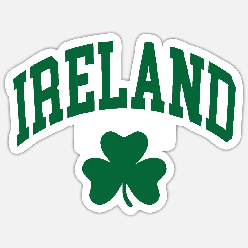 Trèfle d’Irlande - Sticker taille S (10 x 10 cm) - blanc mat