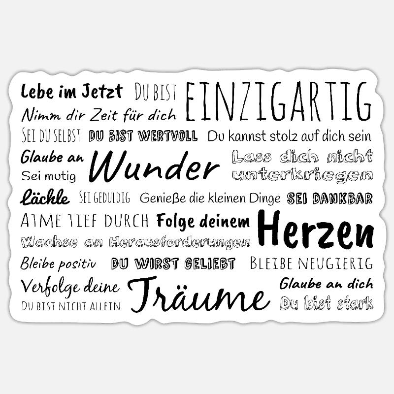 Du bist einzigartig – pos. Affirmationen & Sprüche Sticker Größe S (10 x 10 cm)