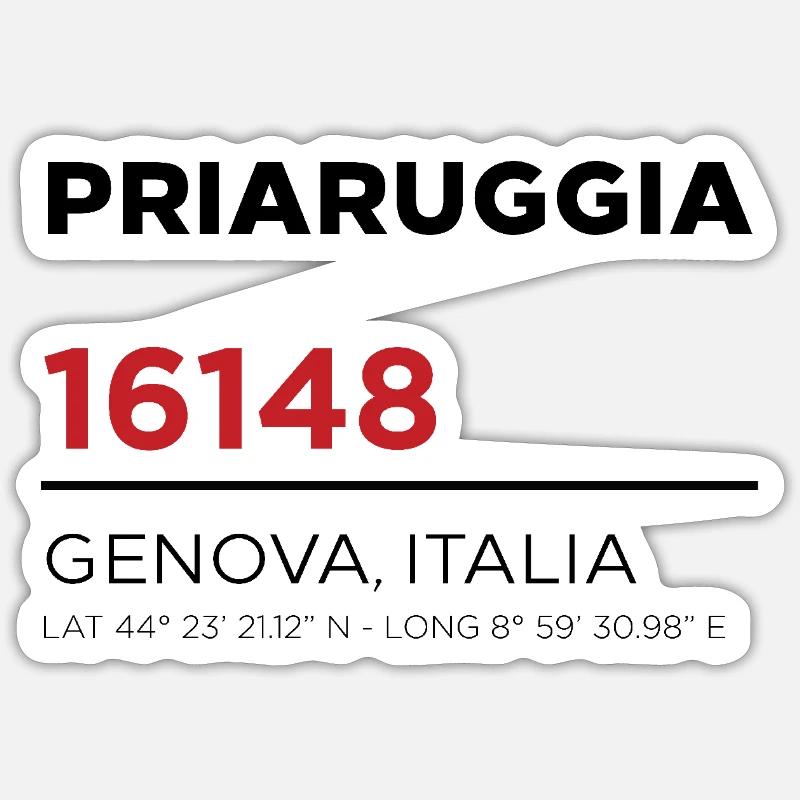 Priaruggia - Sticker Größe S (10 x 10 cm) - Mattweiß