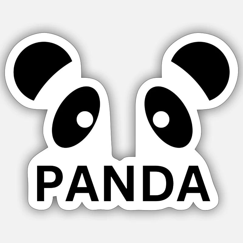 Panda Gesicht Design - Sticker Größe S (10 x 10 cm) - Mattweiß