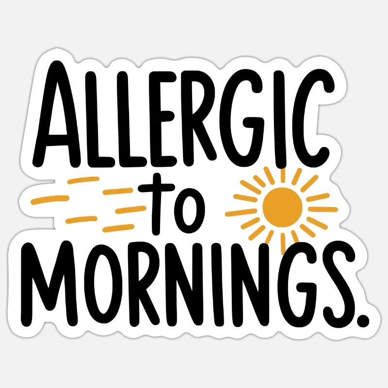 Morgenmuffel - Sticker Größe S (10 x 10 cm) - Mattweiß