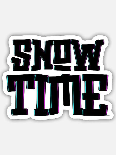 winterzeit snowtime - Sticker Größe S (10 x 10 cm) - Mattweiß