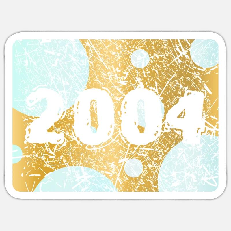 Année 2004 - Sticker taille S (10 x 10 cm) - blanc mat